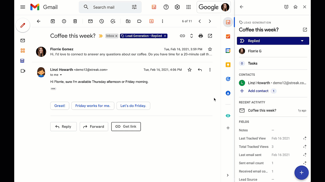 New Add people to a mail merge from their contact card Streak